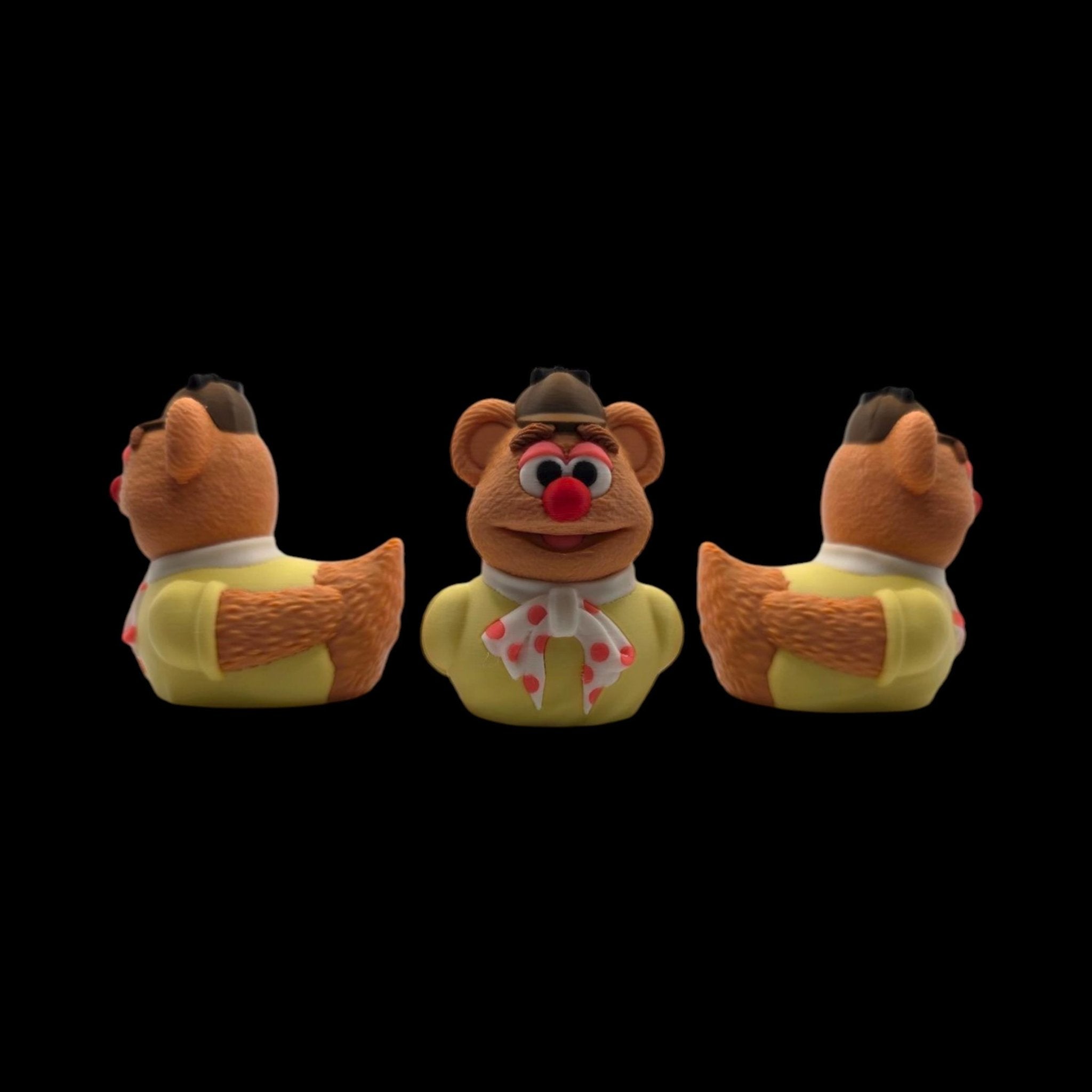 Fozzie Bear Duck Figurine Collectible Cartoon Character Display Decoration Desk Accessory Miniature Statue Novelty Gift Muppet Mashup Comedy - JM Designs