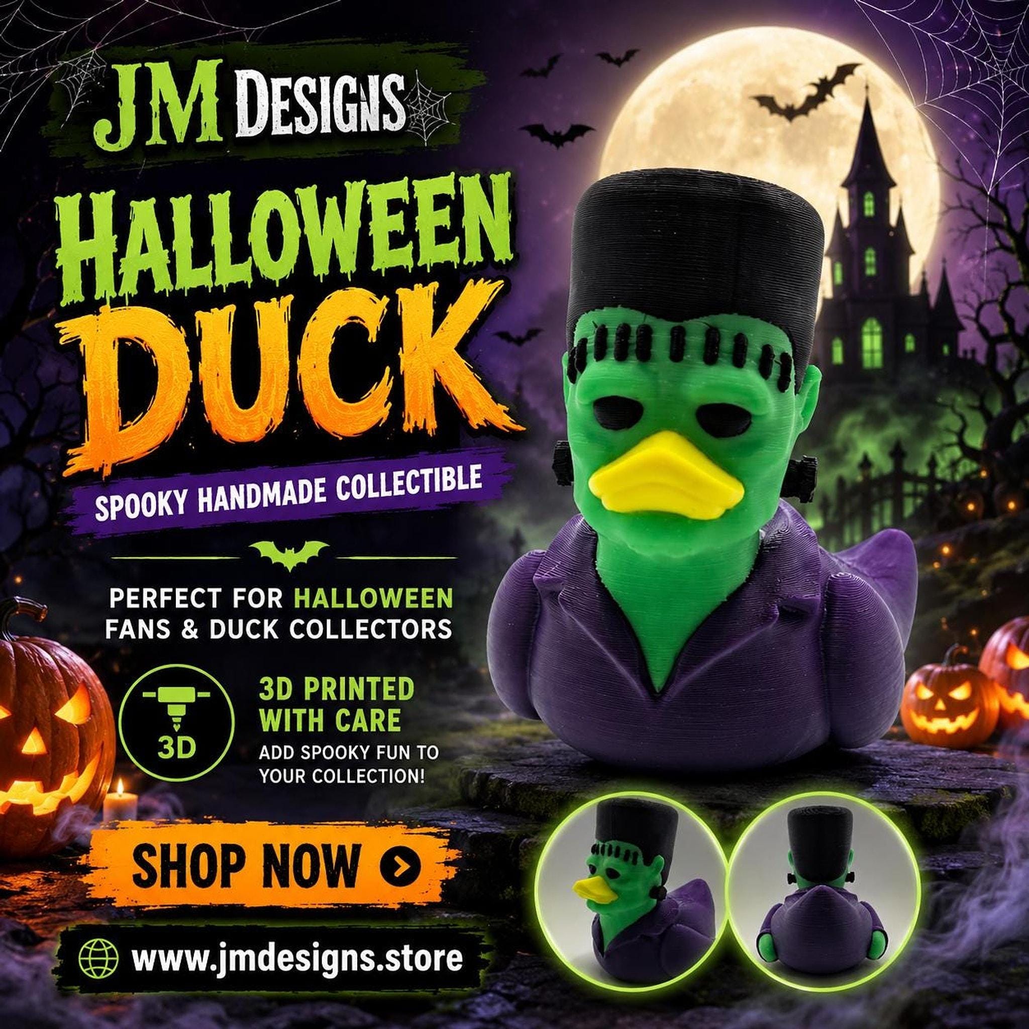 Frankenstein Duck Halloween Decoration, 3D Printed Frankenduck for Spooky Fun - JM Designs