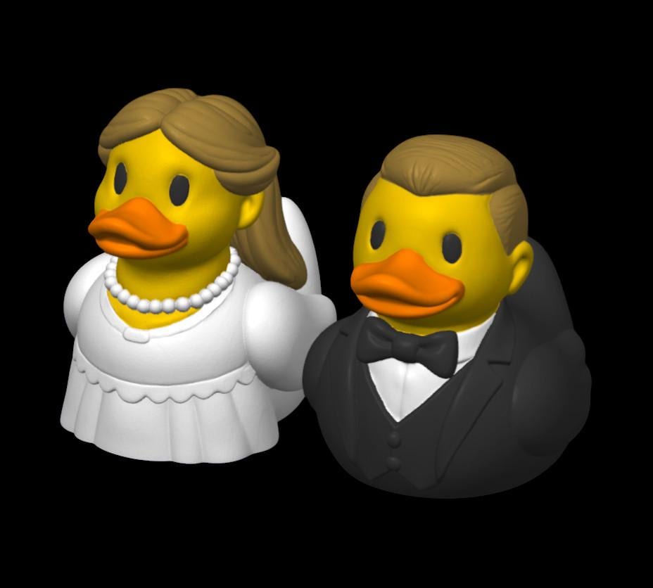 Bride & Groom Ducks Wedding Decoration Cake Topper- JM Designs