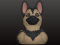German Shepherd Duck 3D Printed Figure, Desk Ornament for Dog Lovers - JM Designs