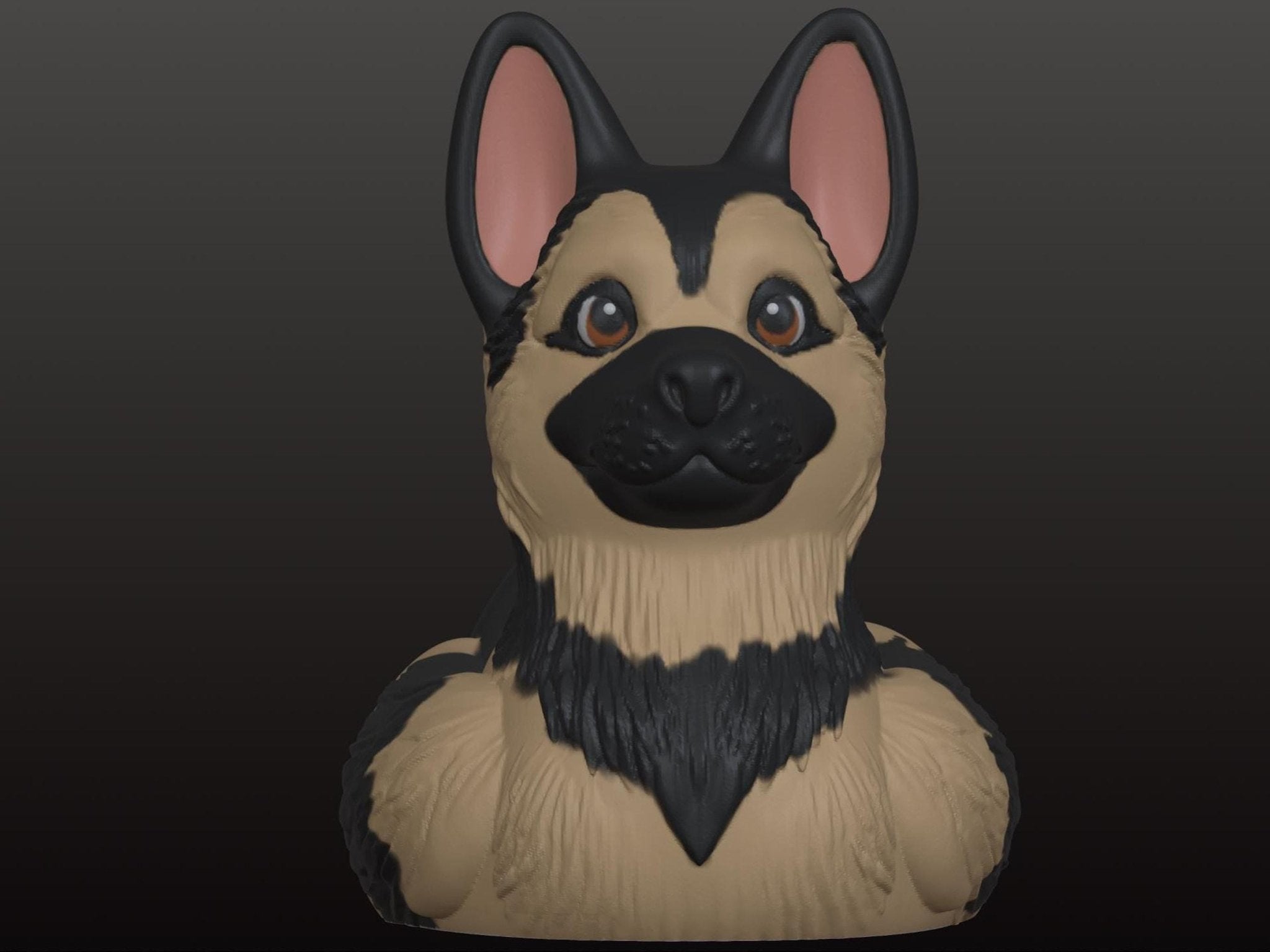 German Shepherd Duck 3D Printed Figure, Desk Ornament for Dog Lovers - JM Designs
