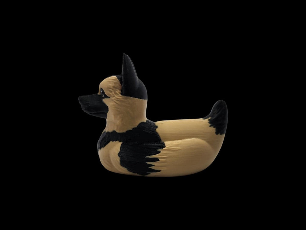 German Shepherd Duck 3D Printed Figure, Desk Ornament for Dog Lovers - JM Designs