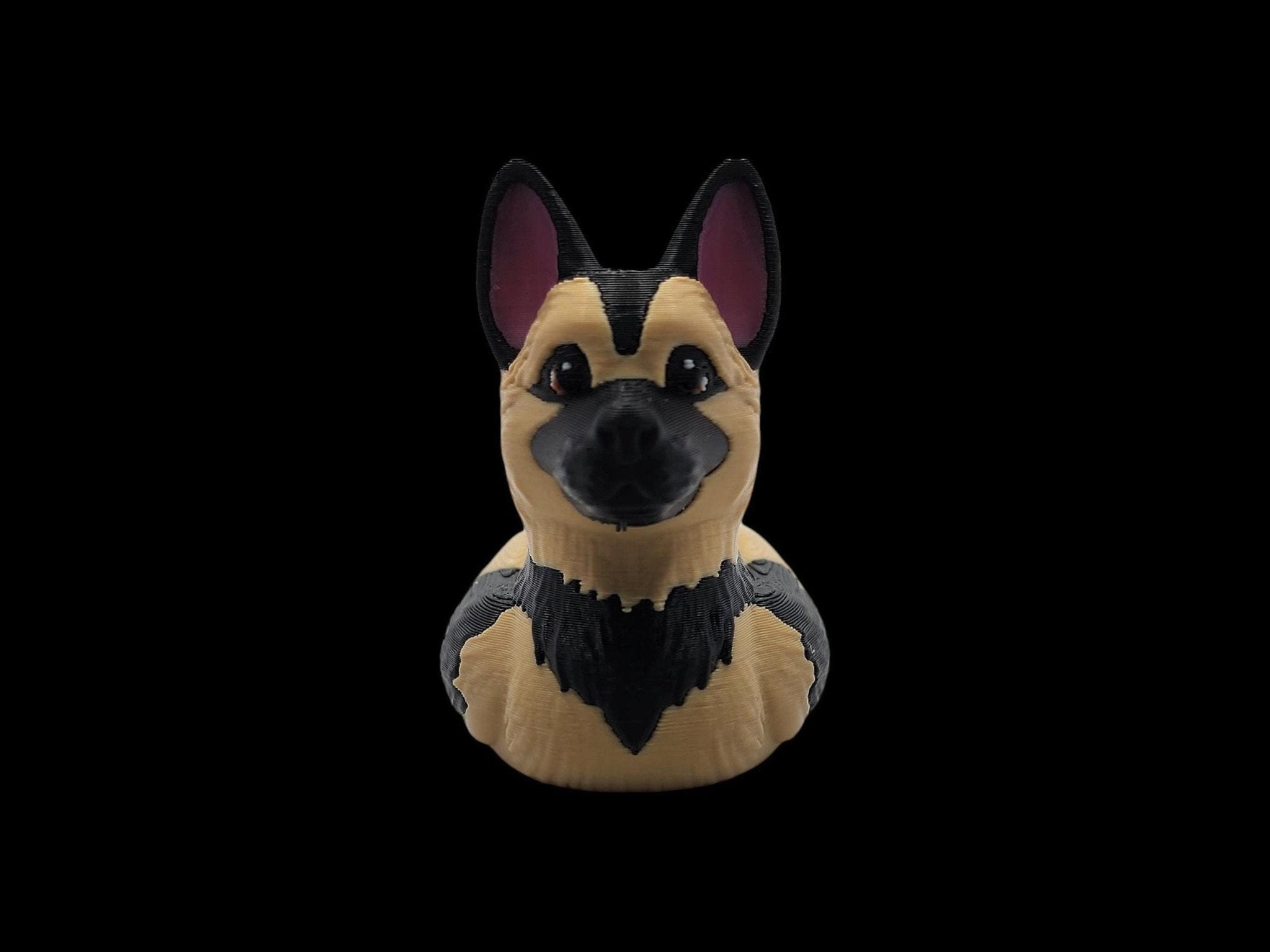 German Shepherd Duck 3D Printed Figure, Desk Ornament for Dog Lovers - JM Designs