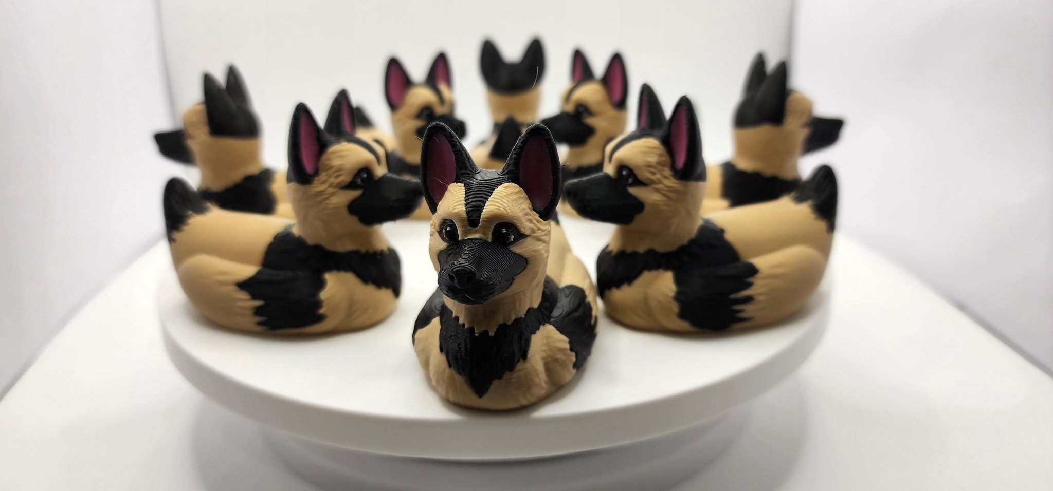 German Shepherd Duck Figurine, 3D Printed Collectible for Dog Lovers - JM Designs