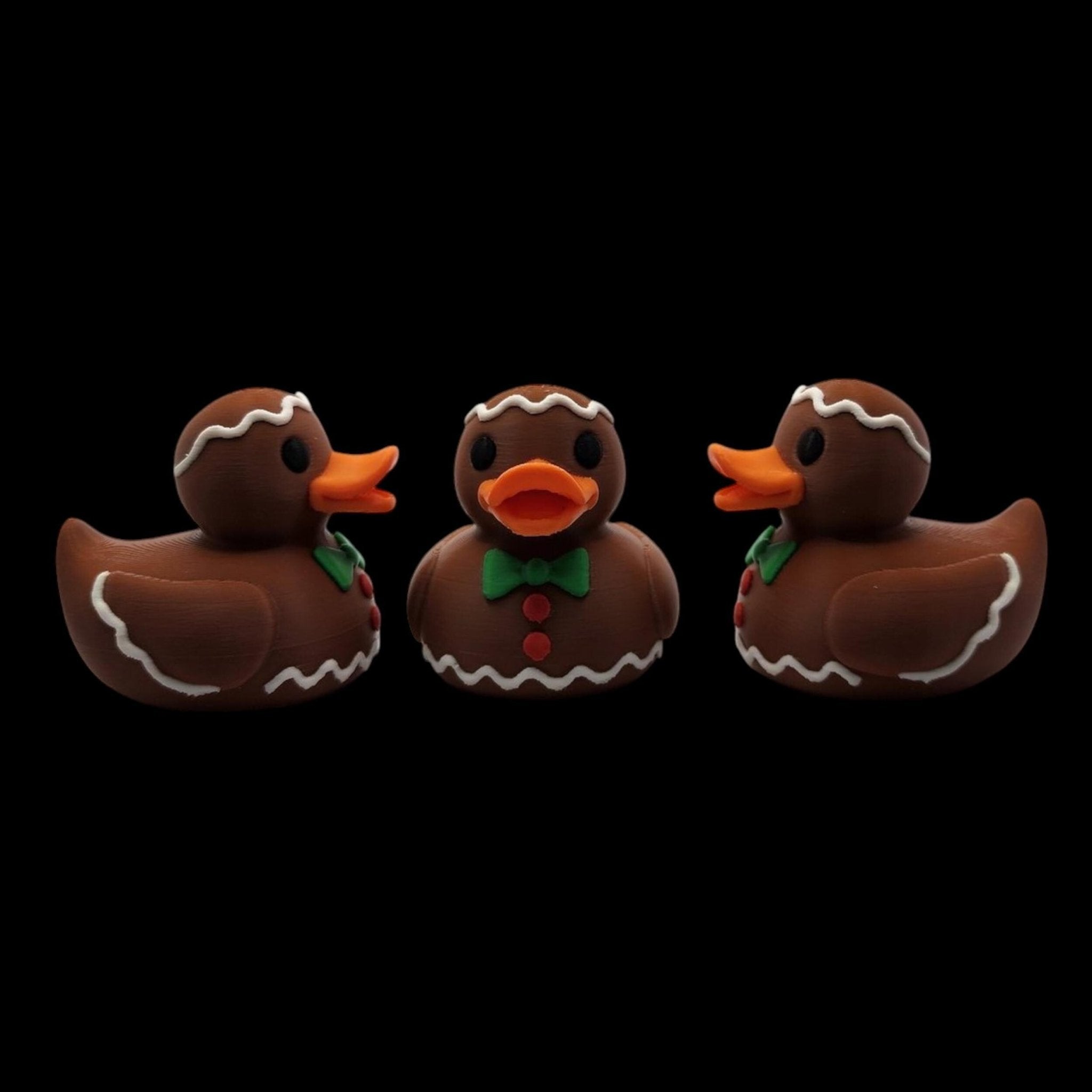 Gingerbread Duck Bath Toy, 3D Printed Holiday Decoration for Fun - JM Designs