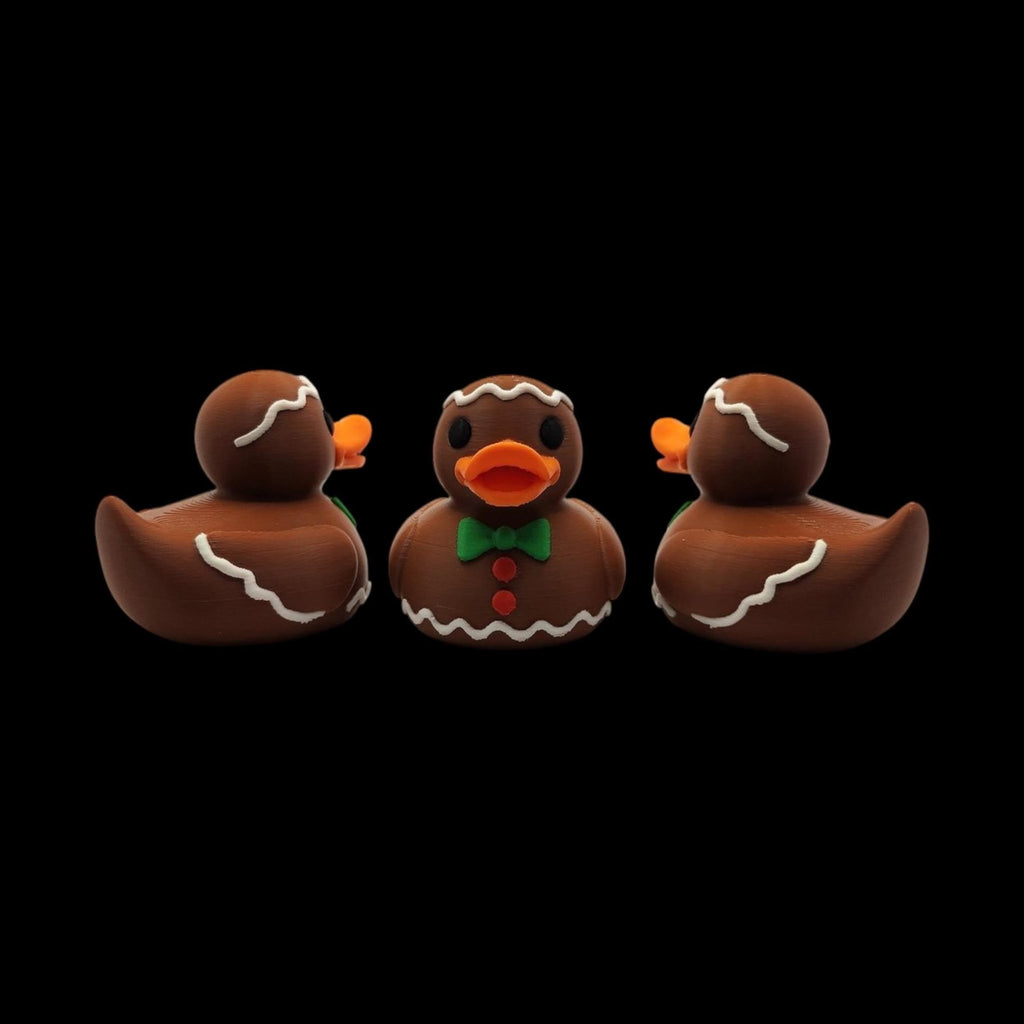 Gingerbread Duck Bath Toy, 3D Printed Holiday Decoration for Fun - JM Designs