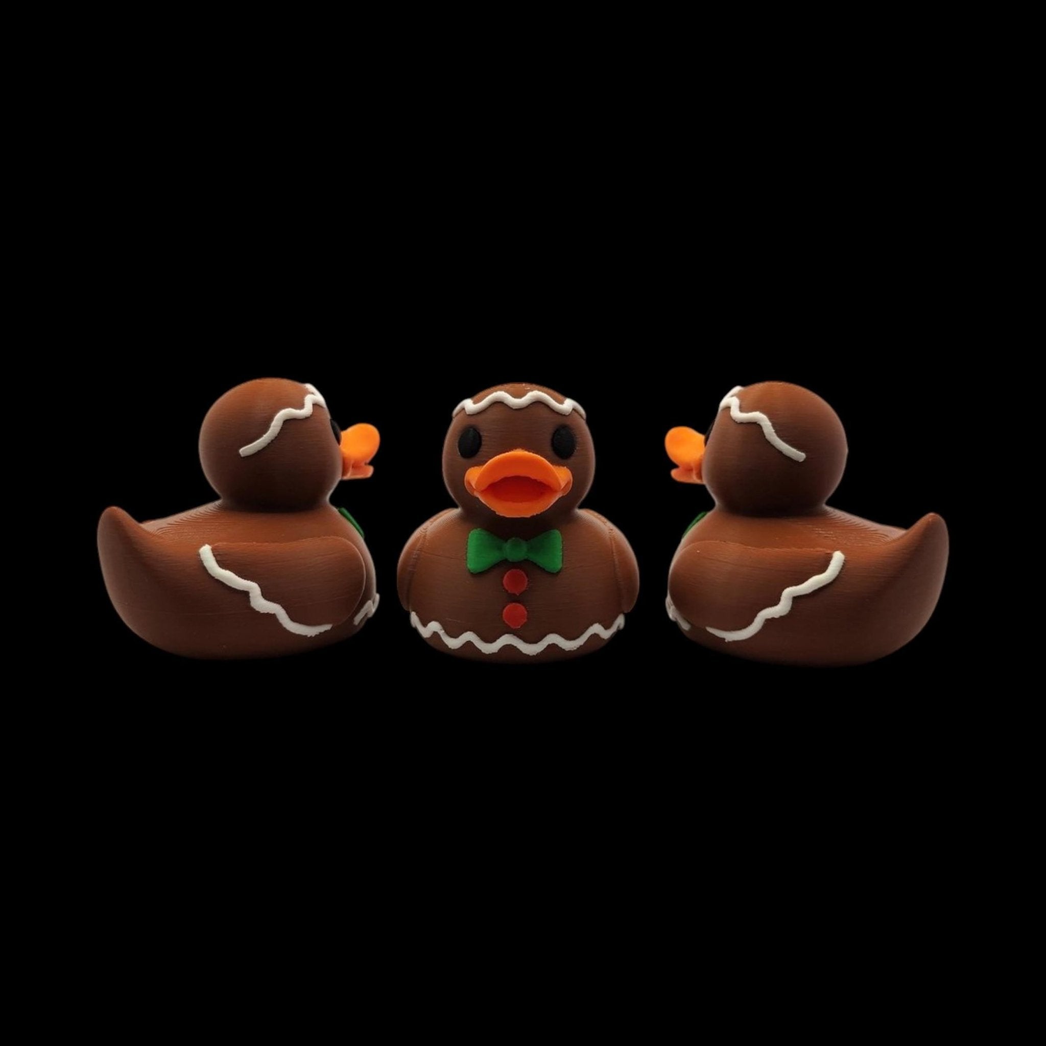 Gingerbread Duck Bath Toy, 3D Printed Holiday Decoration for Fun - JM Designs