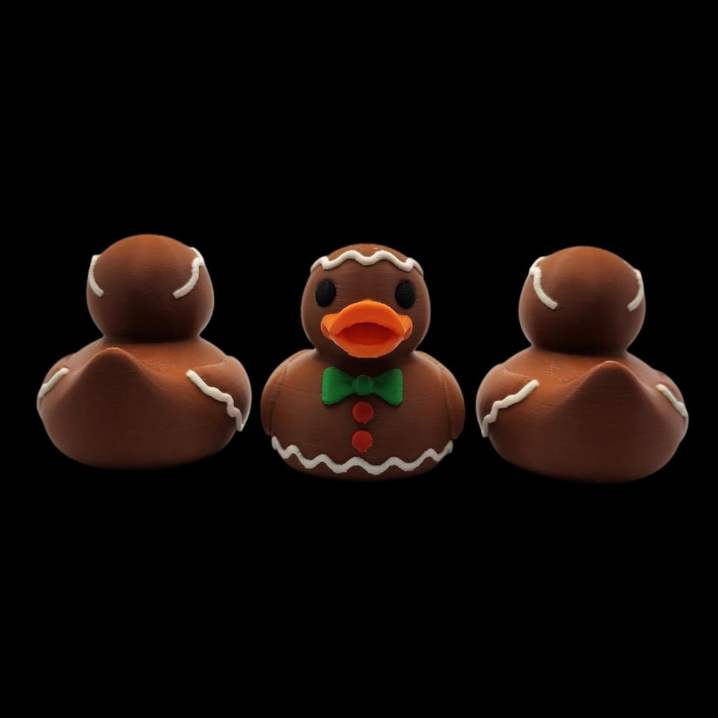 Gingerbread Duck Bath Toy, 3D Printed Holiday Decoration for Fun - JM Designs