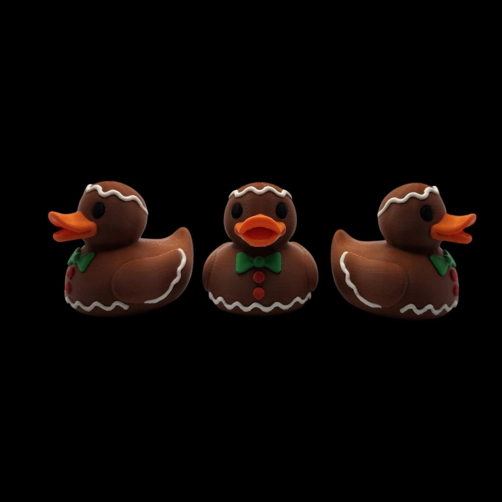 Gingerbread Duck Bath Toy, 3D Printed Holiday Decoration for Fun - JM Designs