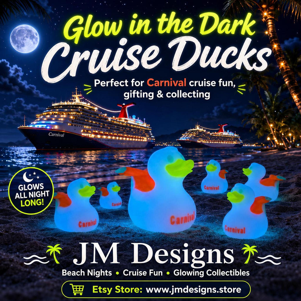 Glow In The Dark Cruise Ship Duck, 3D Printed Carnival Toy - JM Designs
