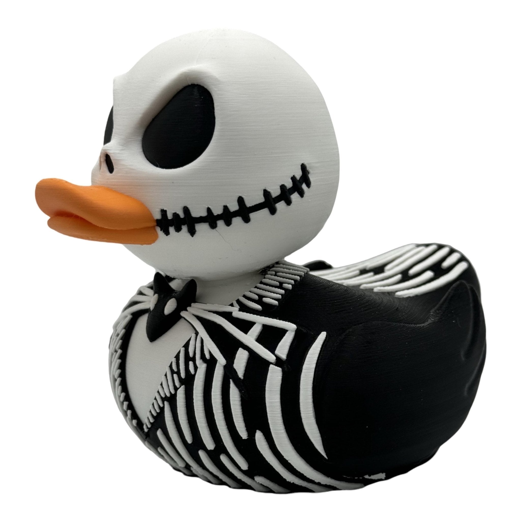 Gothic Duck Figurine Set, Creepy Skeleton Inspired Halloween Town Decor - JM Designs
