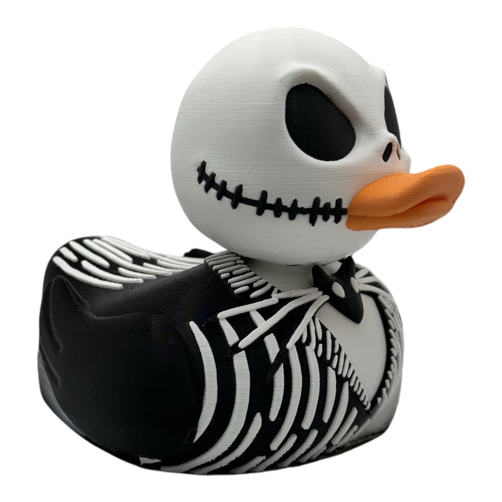 Gothic Duck Figurine Set, Creepy Skeleton Inspired Halloween Town Decor - JM Designs