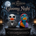 Gothic Inspired Duck Figurine Set, Sally & Jack 3D Printed Collectible for Halloween Decor - JM Designs