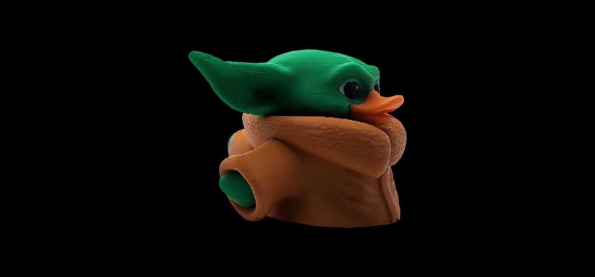 Grogu Inspired Duck Figure, 3D Printed Star Wars Collectible Desk Accessory - JM Designs