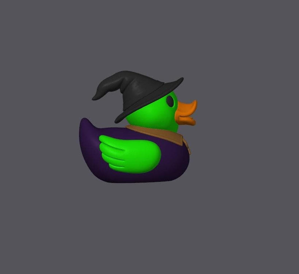 Halloween Duck Decor, Spooky Witch Figure for Desk or Shelf - JM Designs