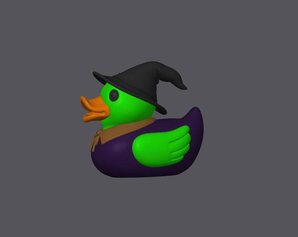 Halloween Duck Decor, Spooky Witch Figure for Desk or Shelf - JM Designs