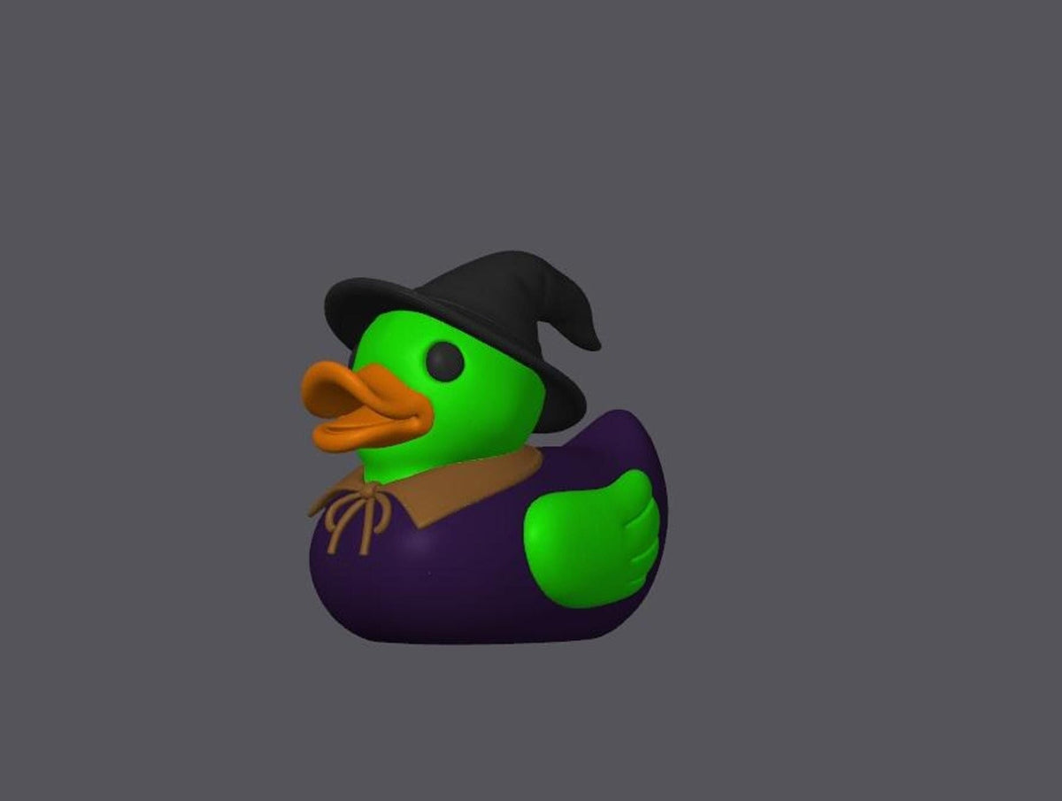 Halloween Duck Decor, Spooky Witch Figure for Desk or Shelf - JM Designs