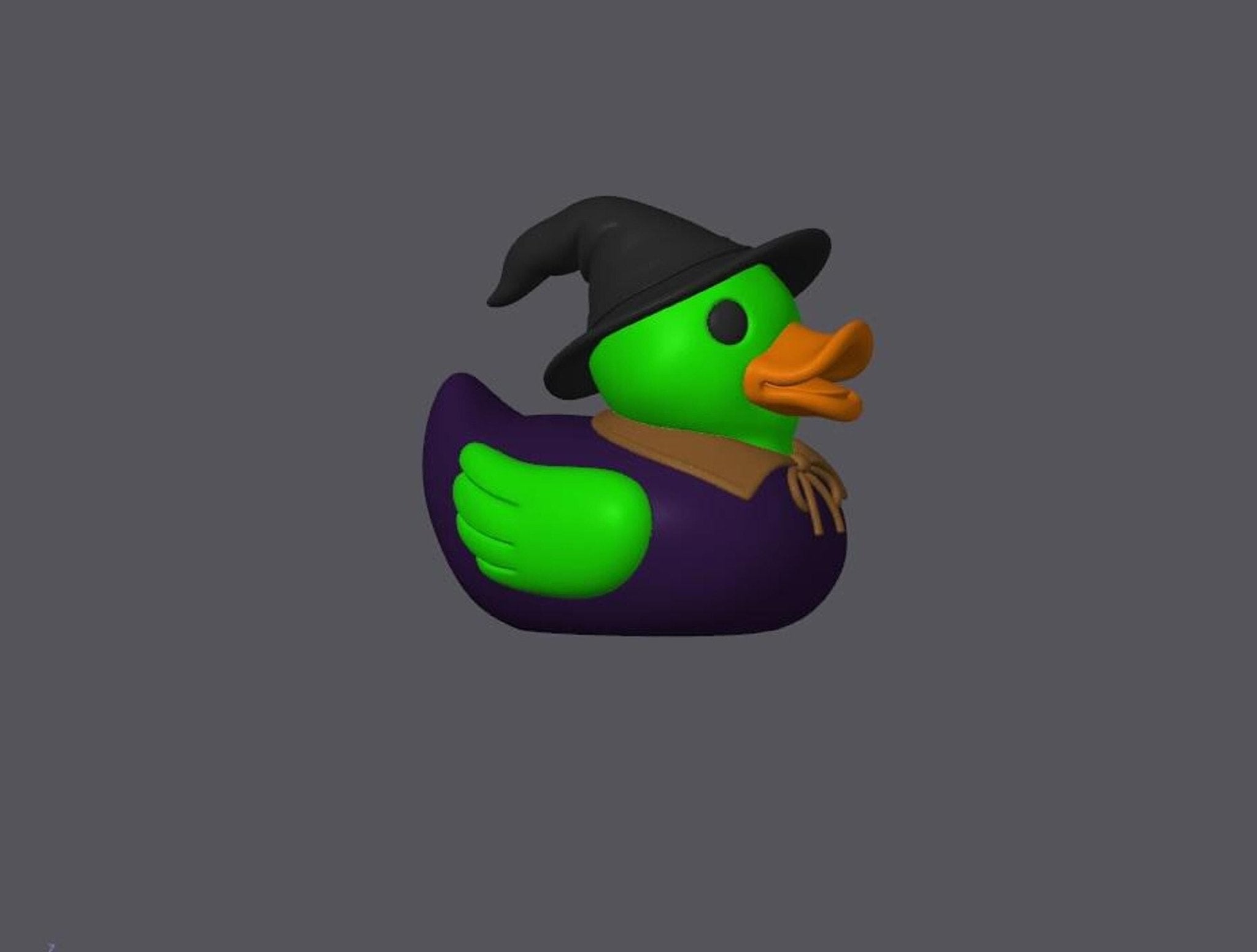Halloween Duck Decor, Spooky Witch Figure for Desk or Shelf - JM Designs