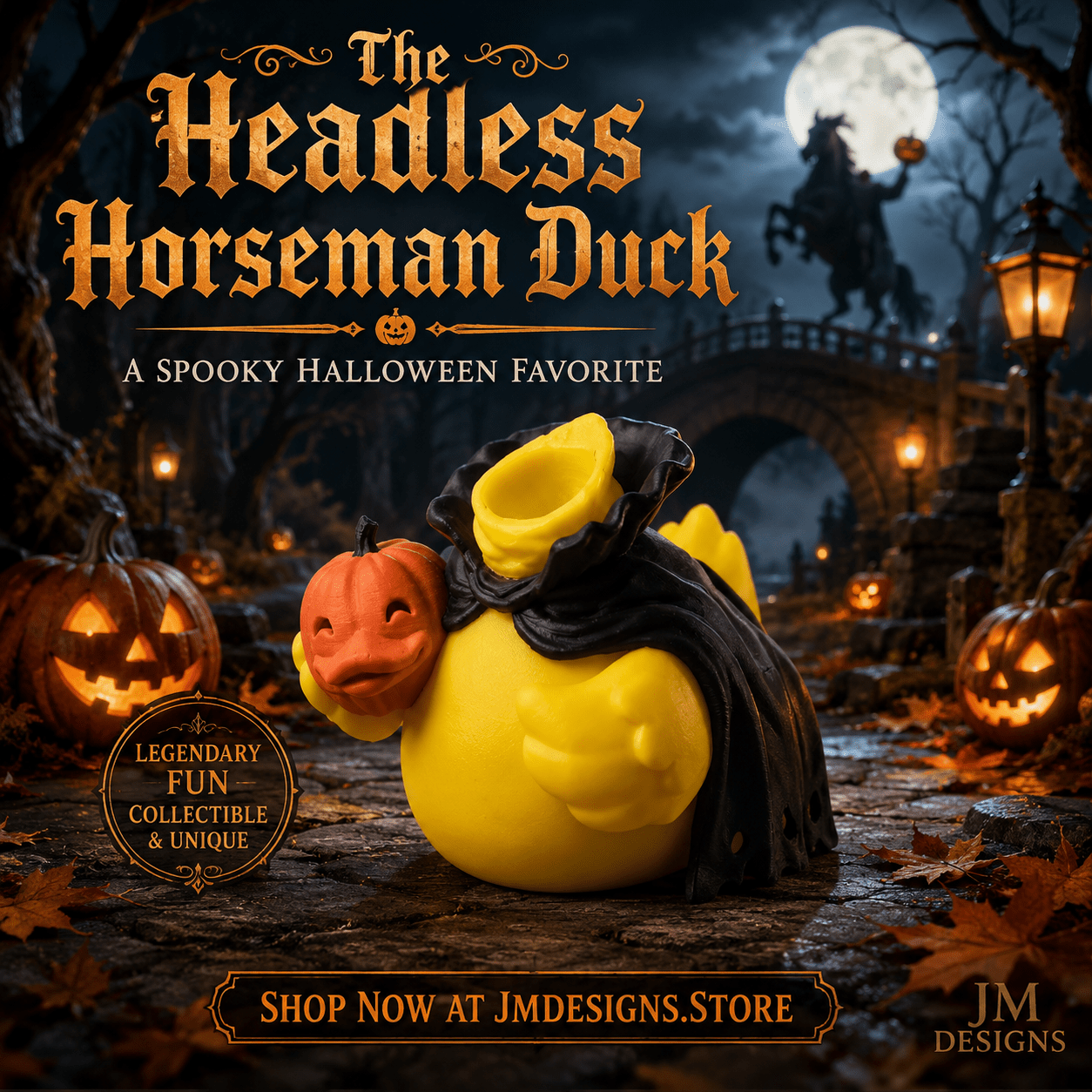 Spooky Halloween Headless Horseman Duck for a frightful twist!