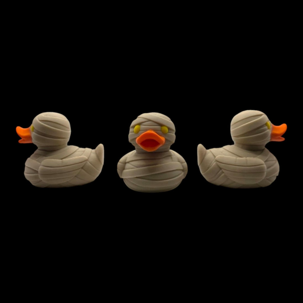 Halloween Mummy Duck Figurine Spooky Desk Accessory Novelty Bandage Wrapped Egyptian - JM Designs