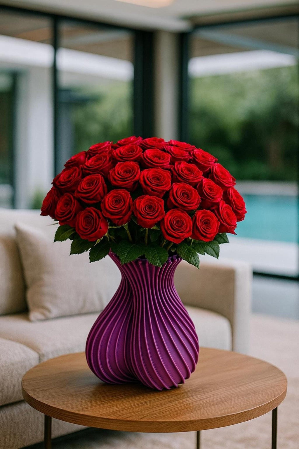 Heart Shaped Vase, 3D Printed Home Accent with Spiral Design in Multiple Colors - JM Designs