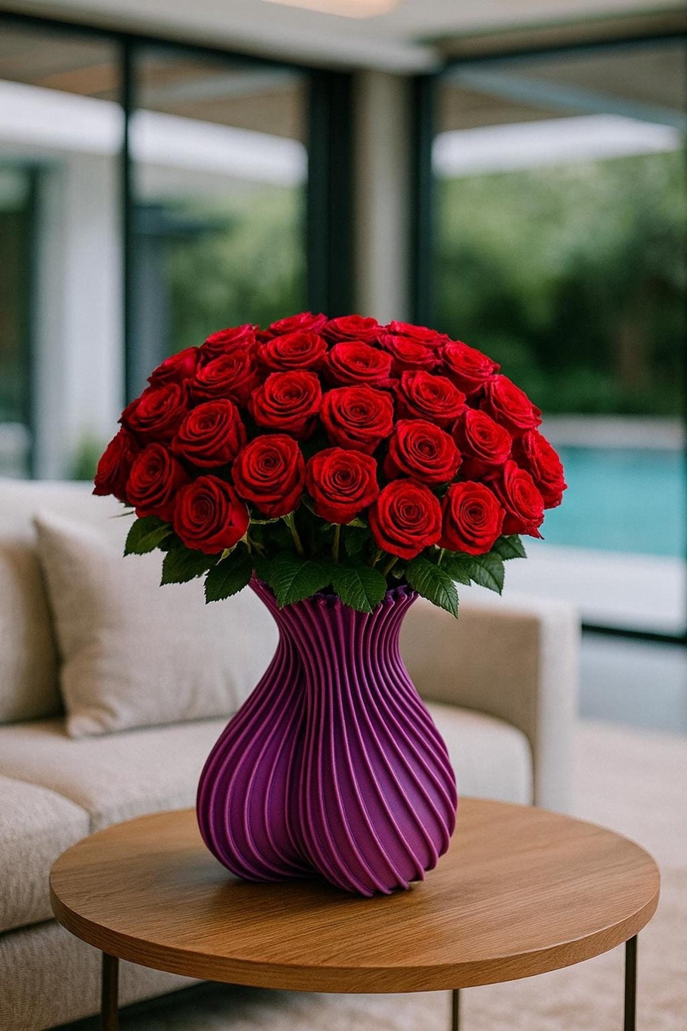 Heart Shaped Vase, 3D Printed Home Accent with Spiral Design in Multiple Colors - JM Designs