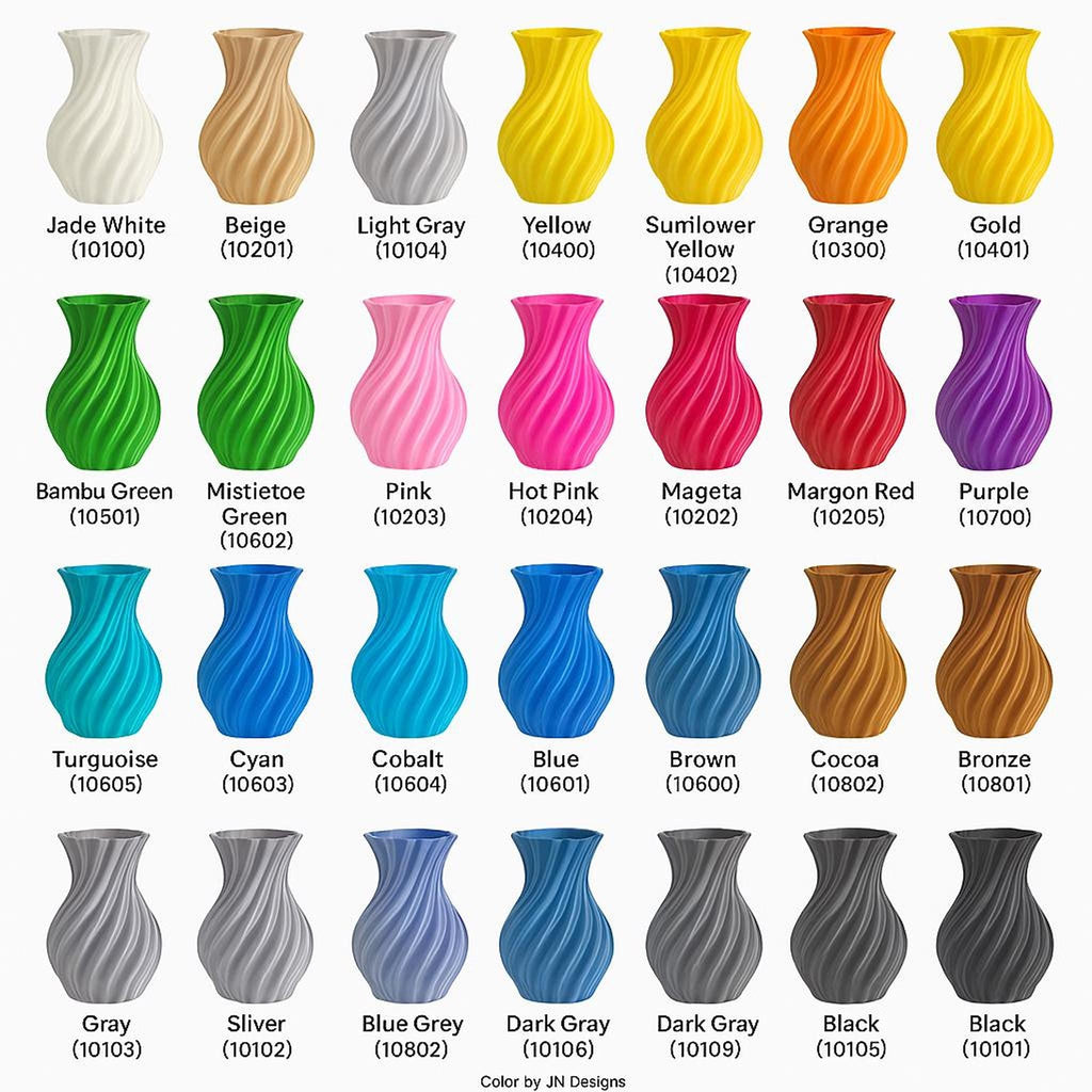 Heart Shaped Vase, 3D Printed Home Accent with Spiral Design in Multiple Colors - JM Designs