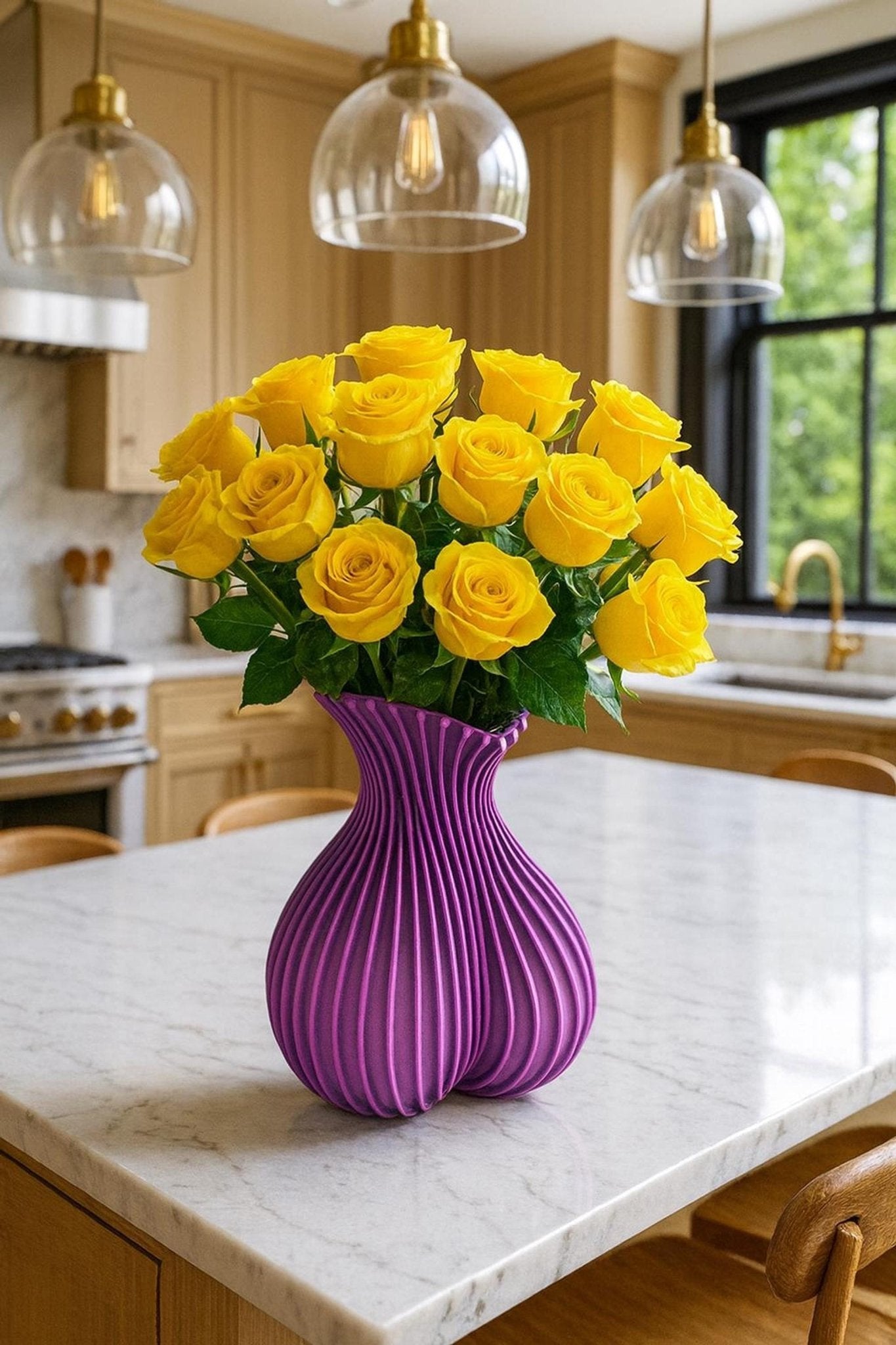 Heart Shaped Vase, 3D Printed Home Accent with Spiral Design in Multiple Colors - JM Designs