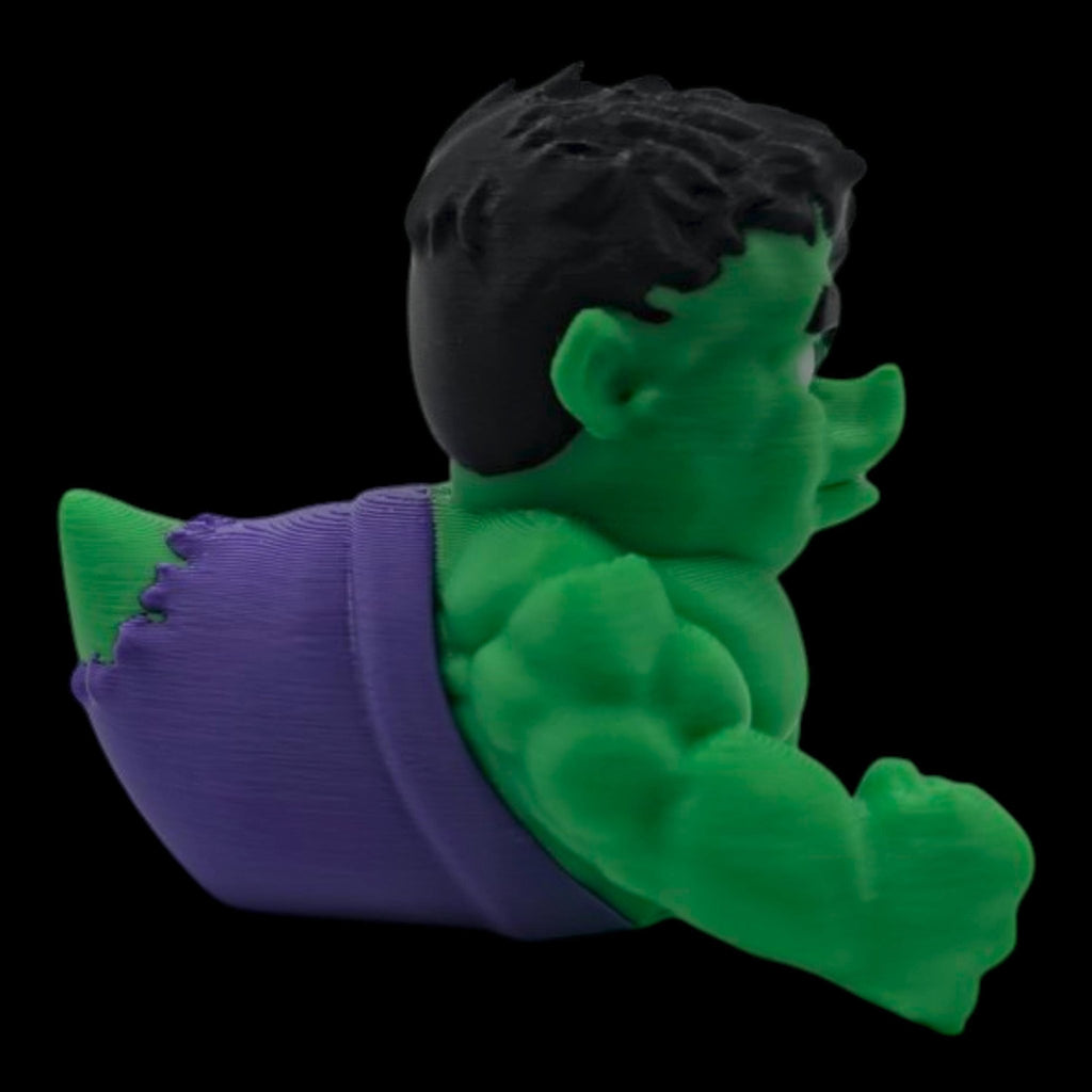 Hulk Inspired Duck Figurine, Superhero Inspired 3D Printed Collectible for Comic Fans - JM Designs