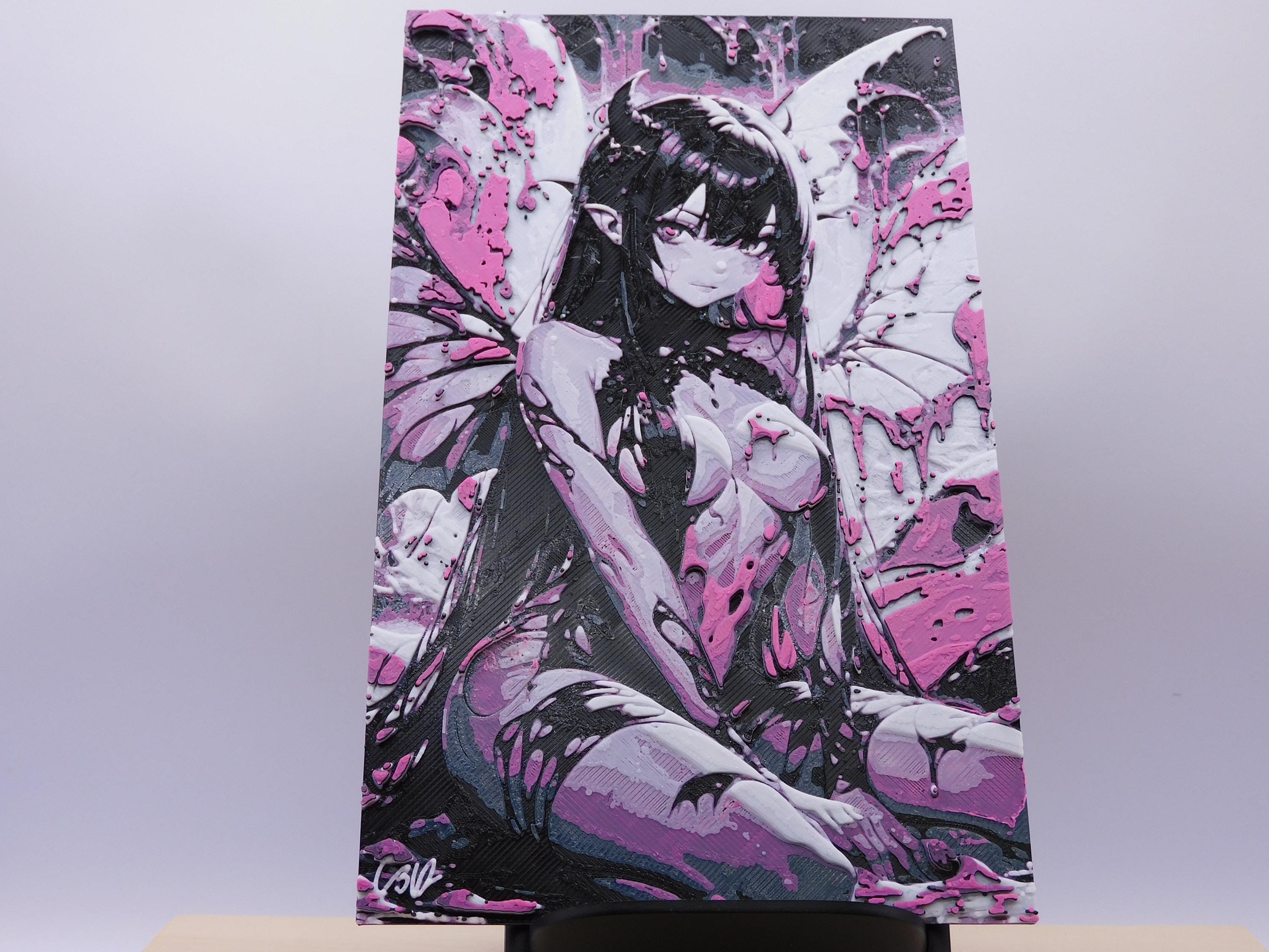 3D Printed Dark Fairy Wall Art: Gothic Fantasy Decor