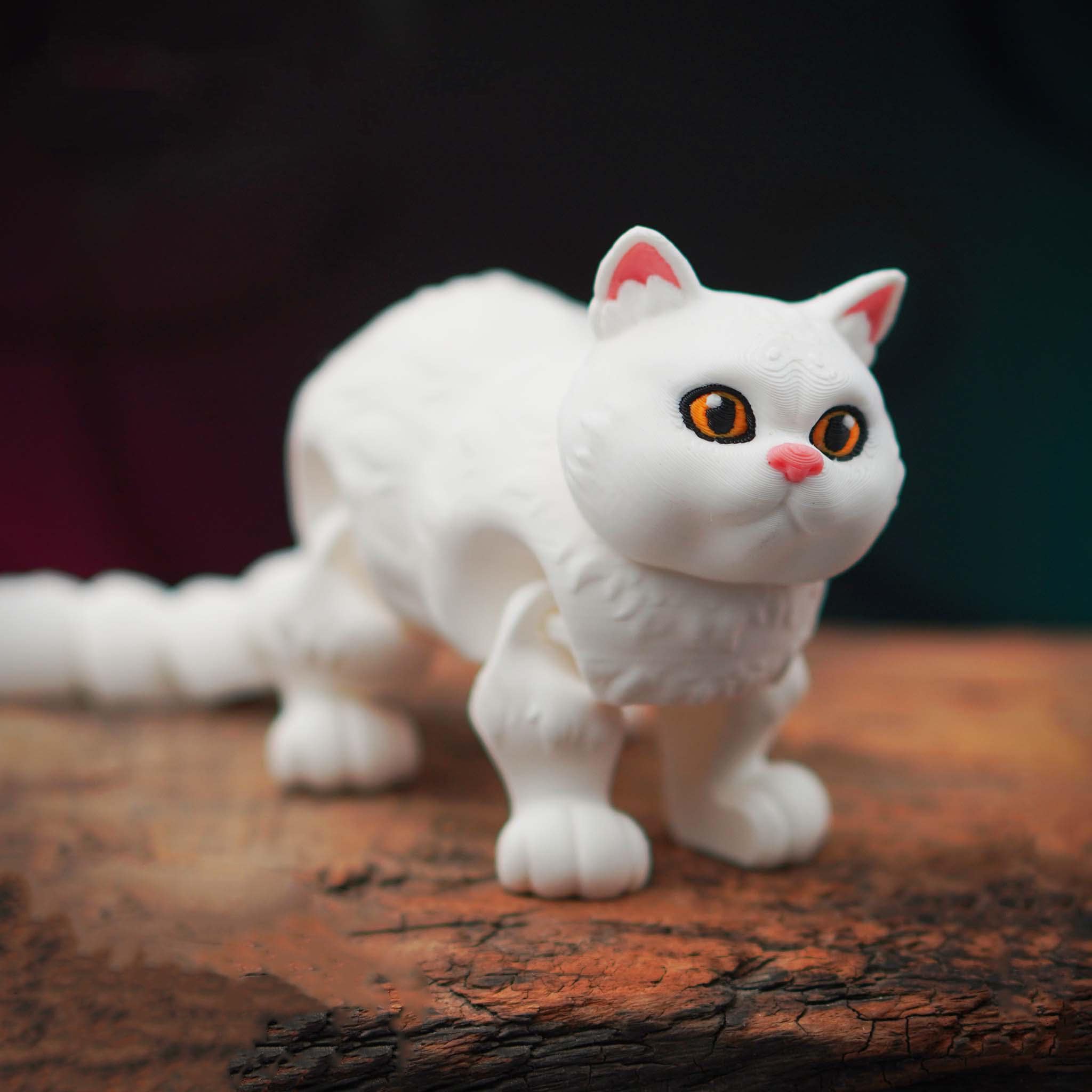 White British Shorthair Posable Articulated Cat Figure Collectible For Animal Lover collections