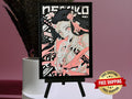 Nezuko Kamado Anime Art Nezuko Fan Art Wall Decor Demon Slayer 3D Nezuko Collectible Anime Gift Framed Painting Nezuko Kamado Demon Slayer