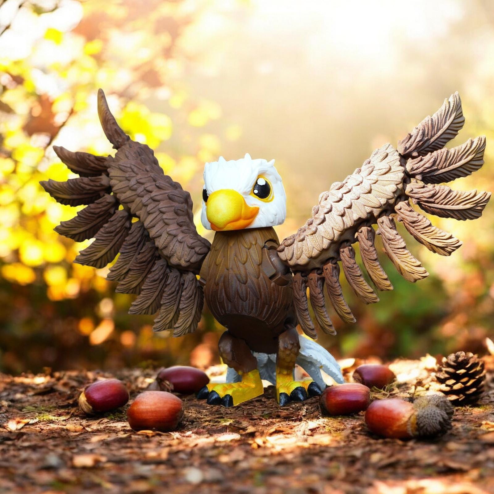 American Bald Eagle posable articulated Desk Ornament Wildlife Display Statue Office Decoration Bird