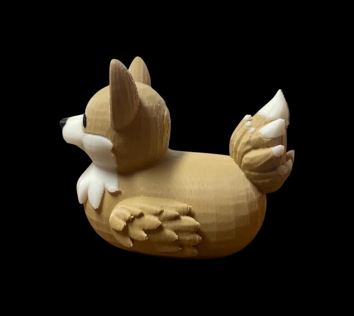 Corgi Duck Figurine Animal Hybrid Statue Decoration Desk Ornament Small Collectible Whimsical Dog Cute Sculpture Miniature Gift Funny Pet