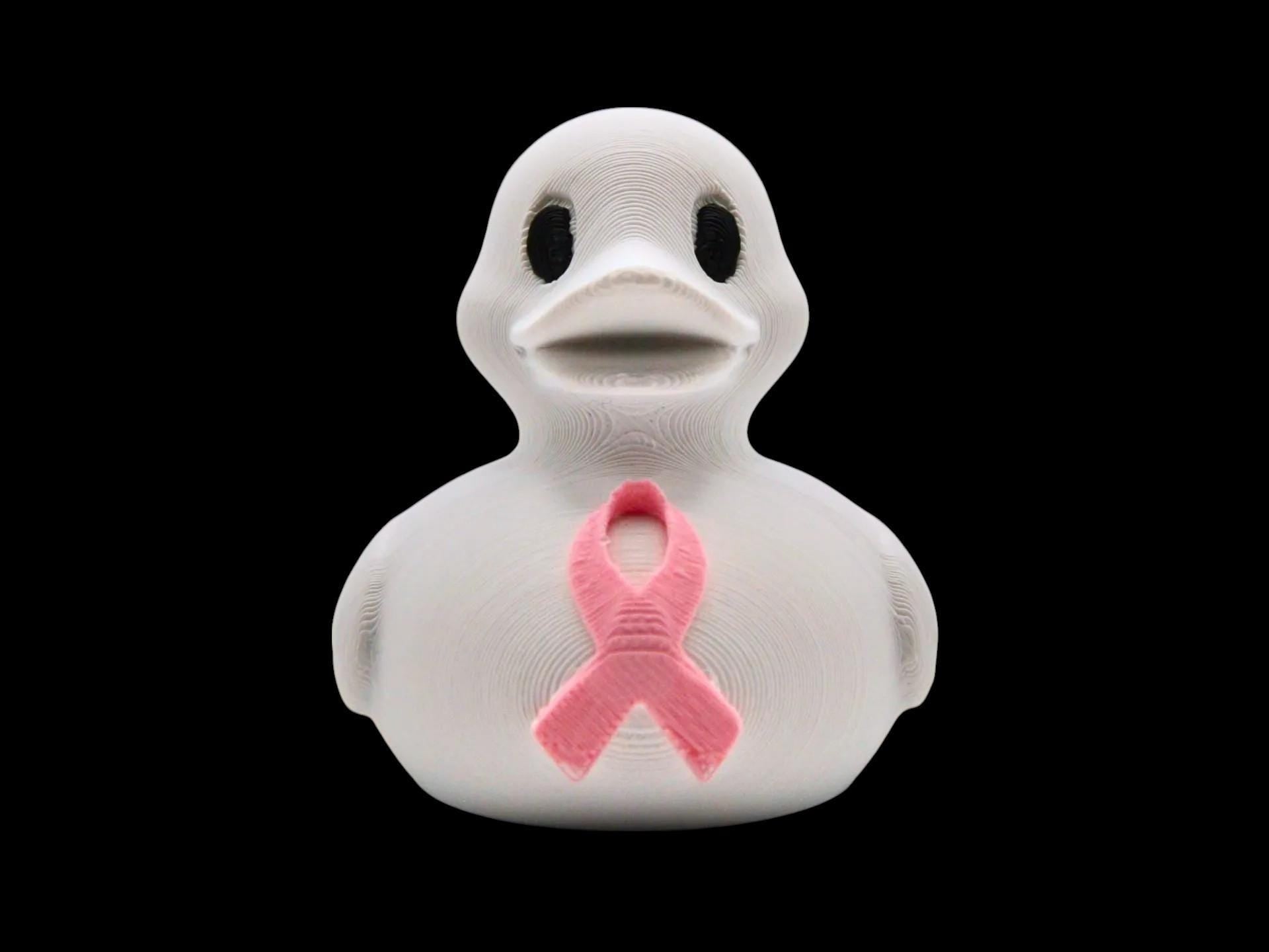 Breast Cancer Awareness Duck Gift Women Pink Ribbon Bath Toy Bath Duck Breast Cancer Research Gift for Survivor Memory Present for Charity