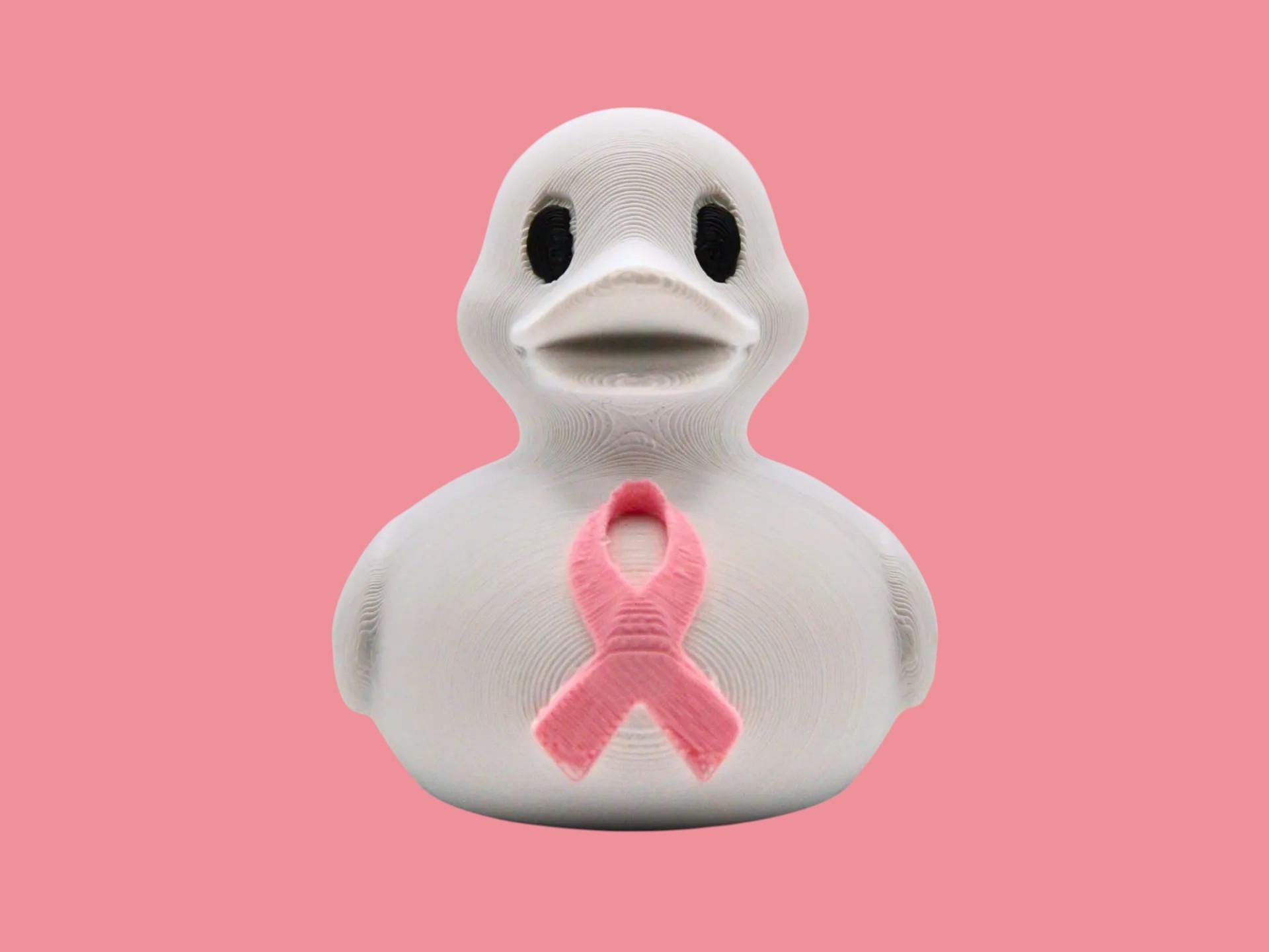 Breast Cancer Awareness Duck Gift Women Pink Ribbon Bath Toy Bath Duck Breast Cancer Research Gift for Survivor Memory Present for Charity