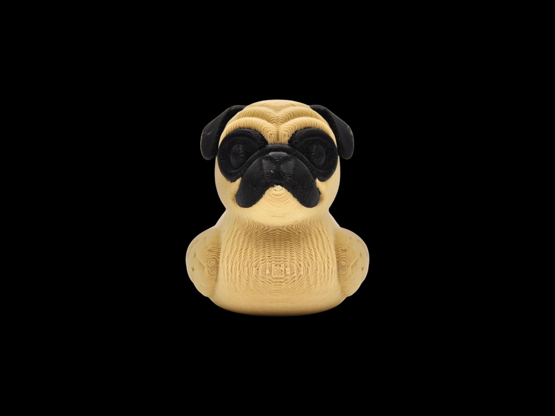 Duck Pug Figure Display Decoration Car Dashboard Animal Ornament Desk Display Shelf Decor Piece Collection Gift Idea Pet Lover Novelty Item