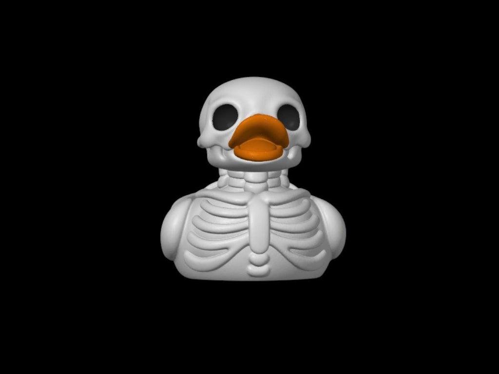 Skeleton Duck Figurine Display Stand Alone Decoration Gothic Style Car Accessory Desk Decor Halloween Item Spooky Design Scary Ornament