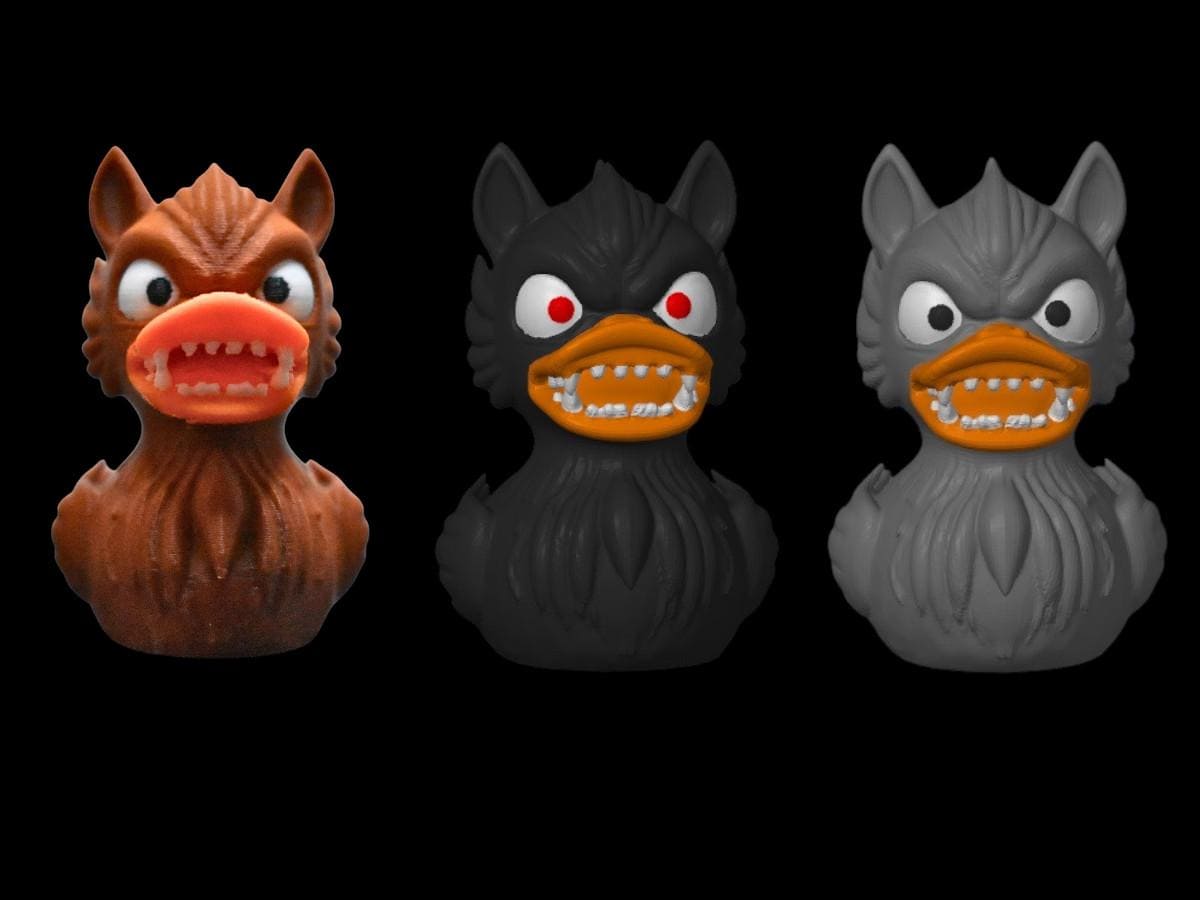 Werewolf Duck Monster Wolf  Black, Brown or Grey Dashboard Buddy 3D Printed