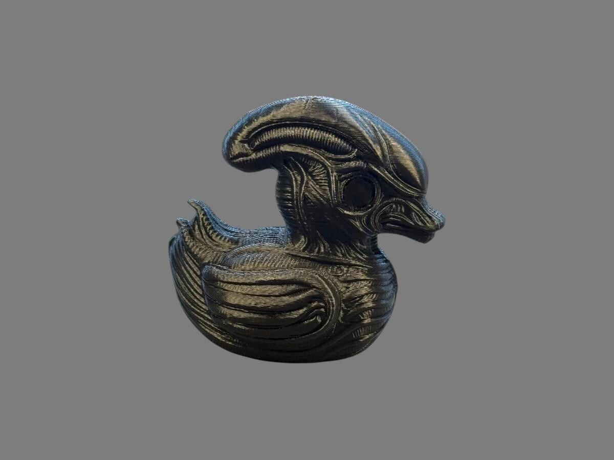 Xenomorph Duck Figurine Display Shelf Decor Item for Office Desk Decoration Horror Fan Art