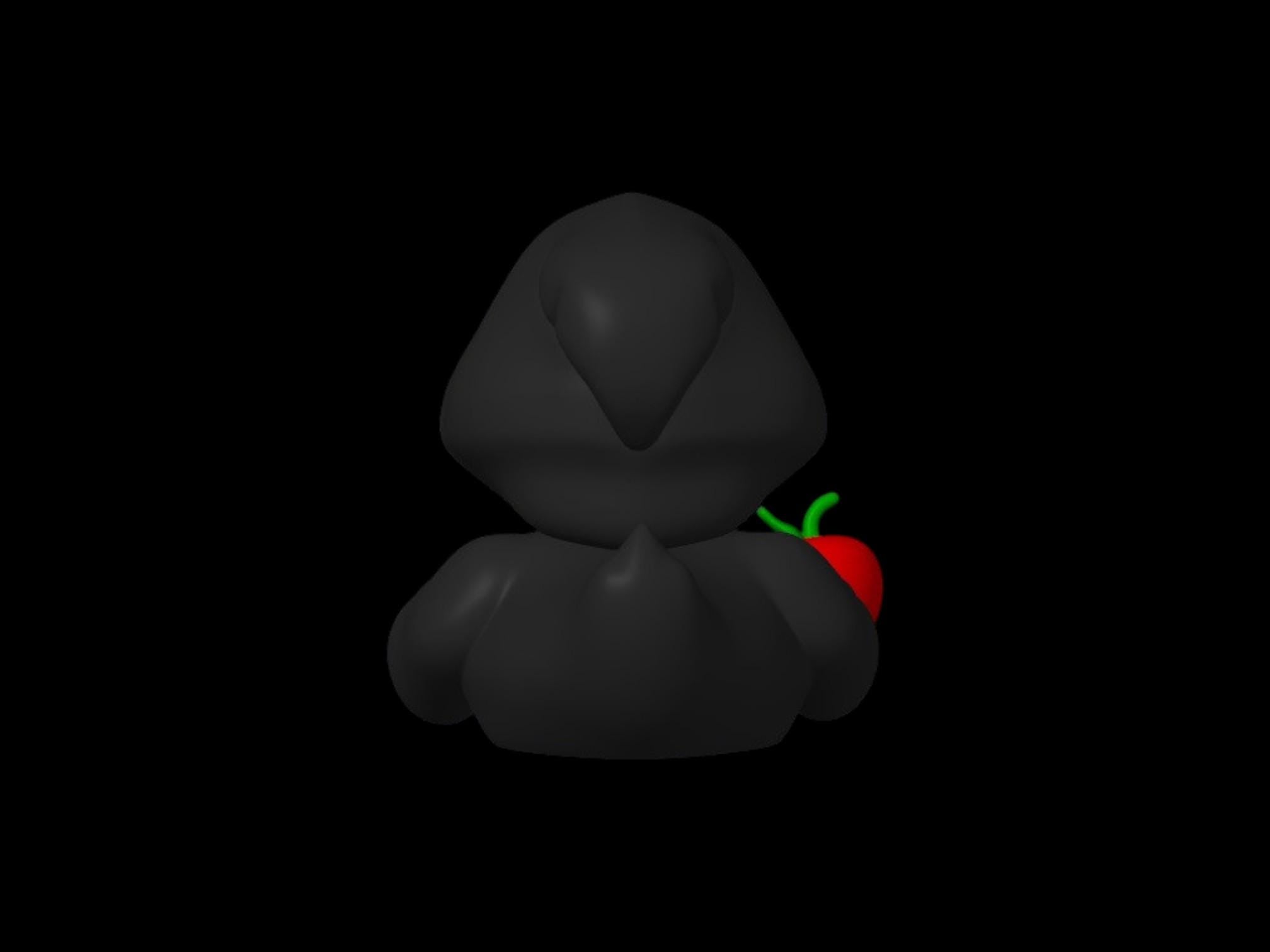 3D Printed Witch Duck Figurine: Dark Fantasy Halloween Decor