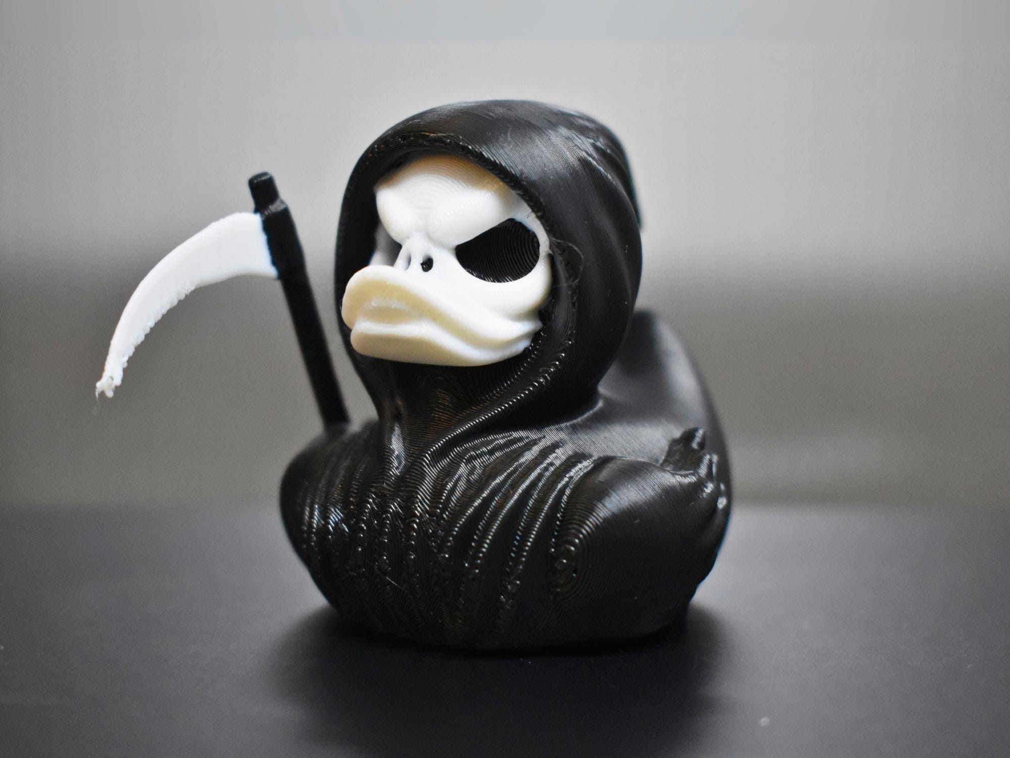 Grim Reaper Duck: Gothic Halloween Bathroom Decor - Spooky Desk Ornament