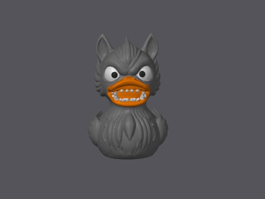 Werewolf Duck Monster Wolf  Black, Brown or Grey Dashboard Buddy 3D Printed