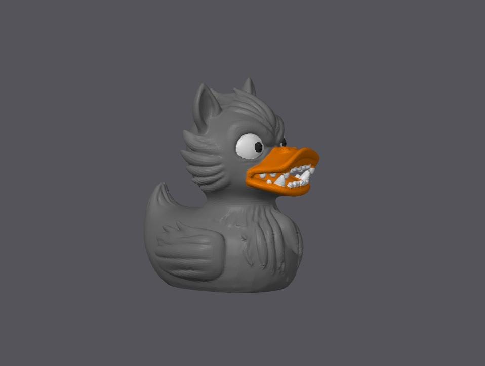 Werewolf Duck Monster Wolf  Black, Brown or Grey Dashboard Buddy 3D Printed