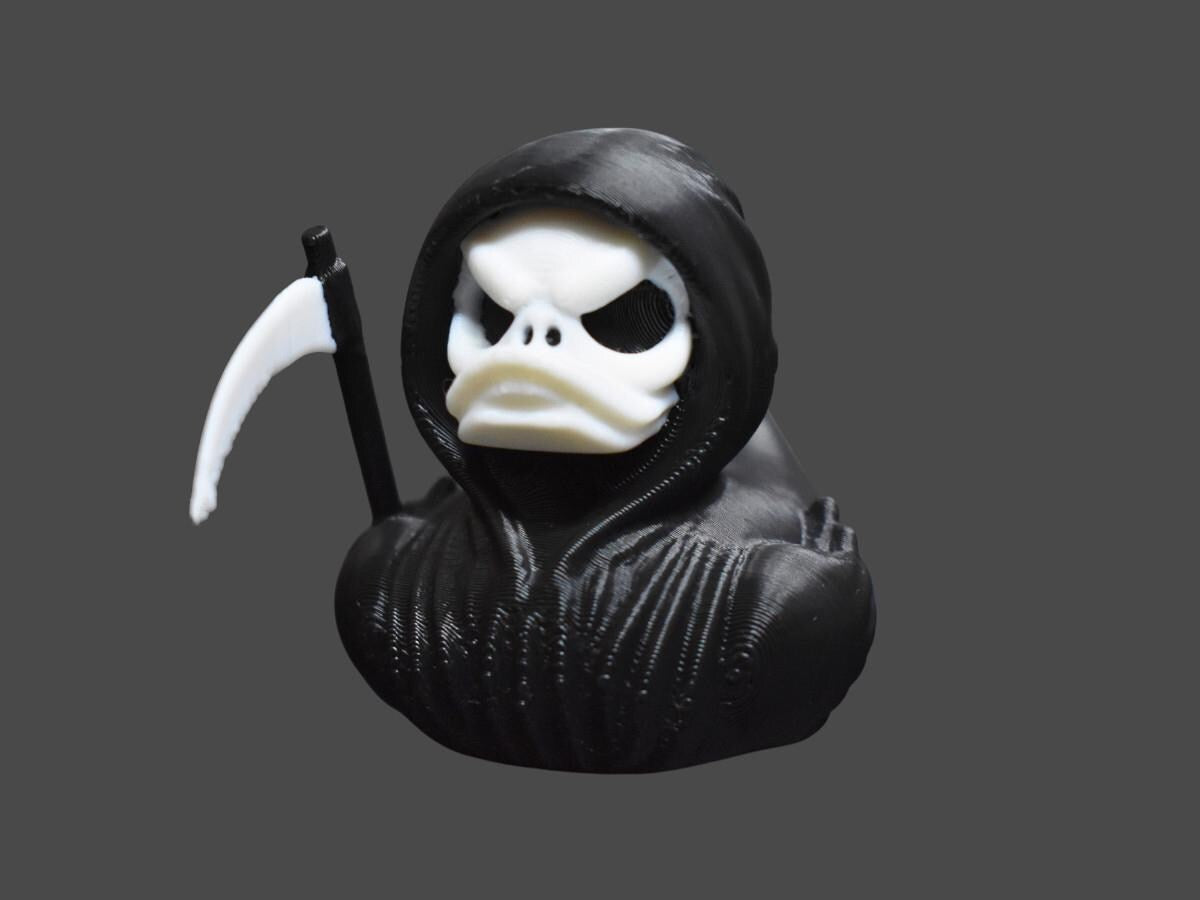 Grim Reaper Duck Halloween Decoration Gothic Style  Dark Humor Idea Spooky Decor