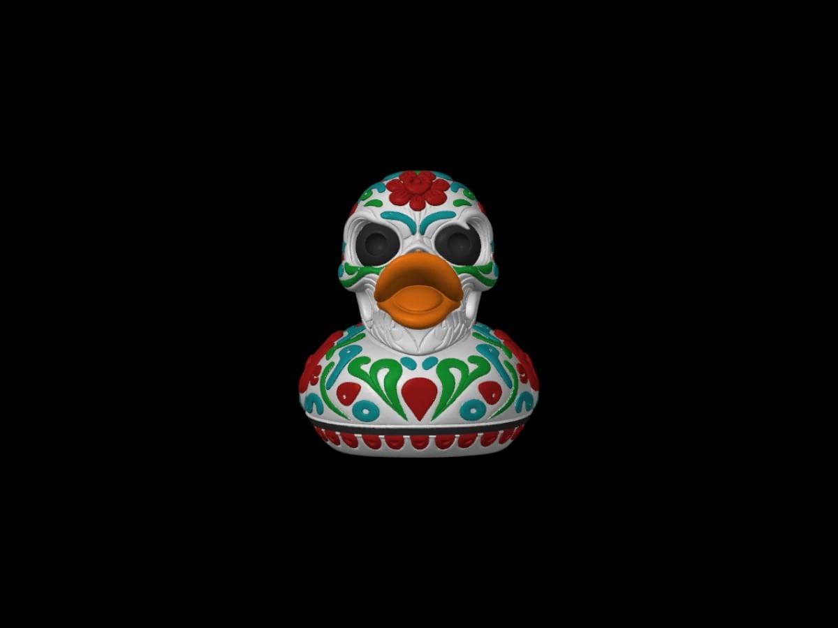 Sugar Skull Duck Halloween Decor Shelf Ornament Mexican Art Cultural Gift Day Dead Sugar Skull Bathroom Decoration Folk Art Shelf Display