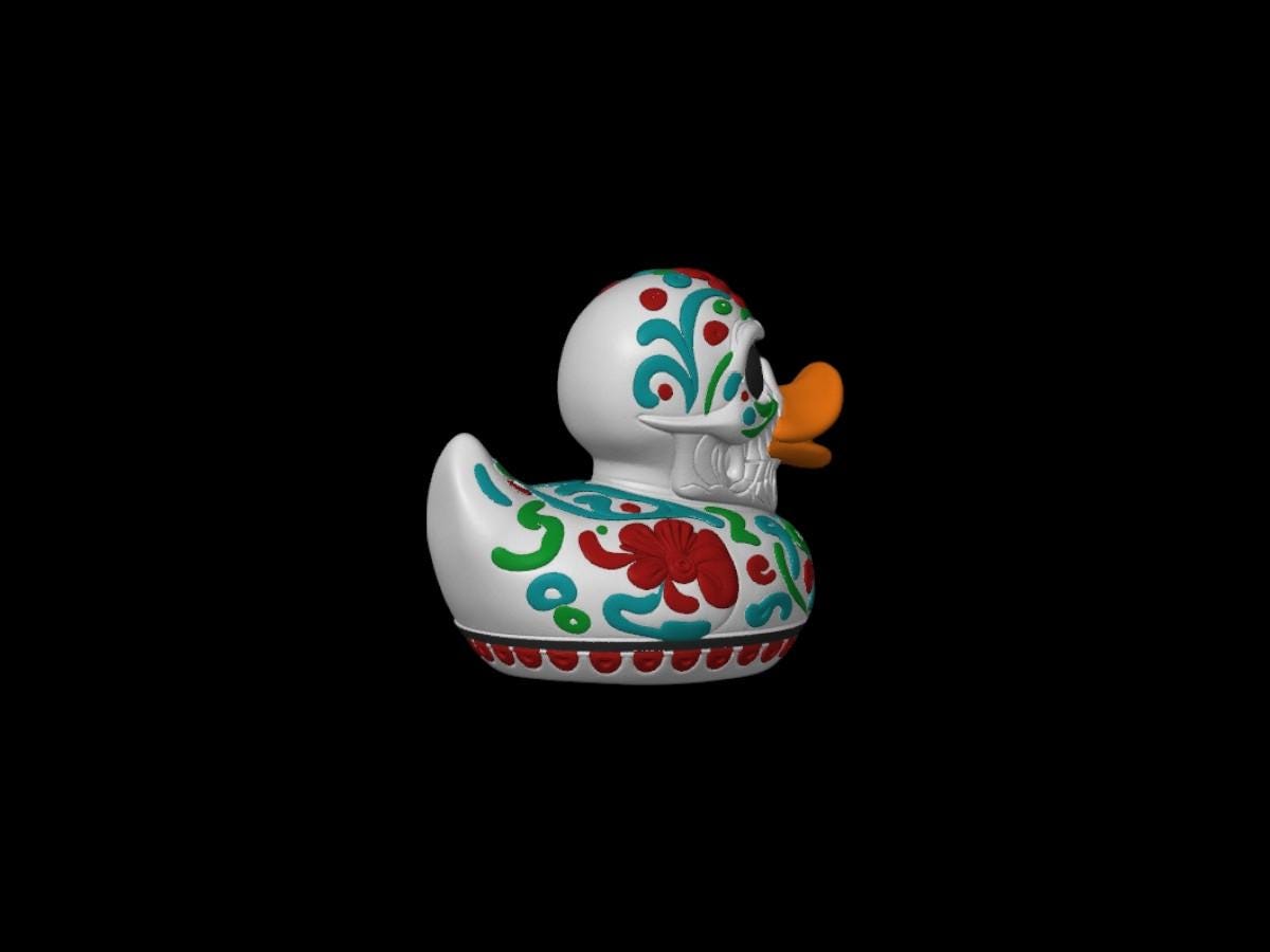 Sugar Skull Duck Halloween Decor Shelf Ornament Mexican Art Cultural Gift Day Dead Sugar Skull Bathroom Decoration Folk Art Shelf Display