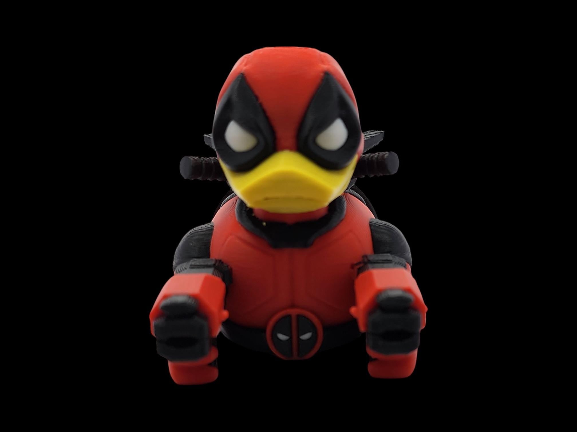Deadpool Inspired Jeep Duck Superhero Figurine Display Shelf Accent Decoration for Desk Ornament Collection Display Piece for Office Jeep