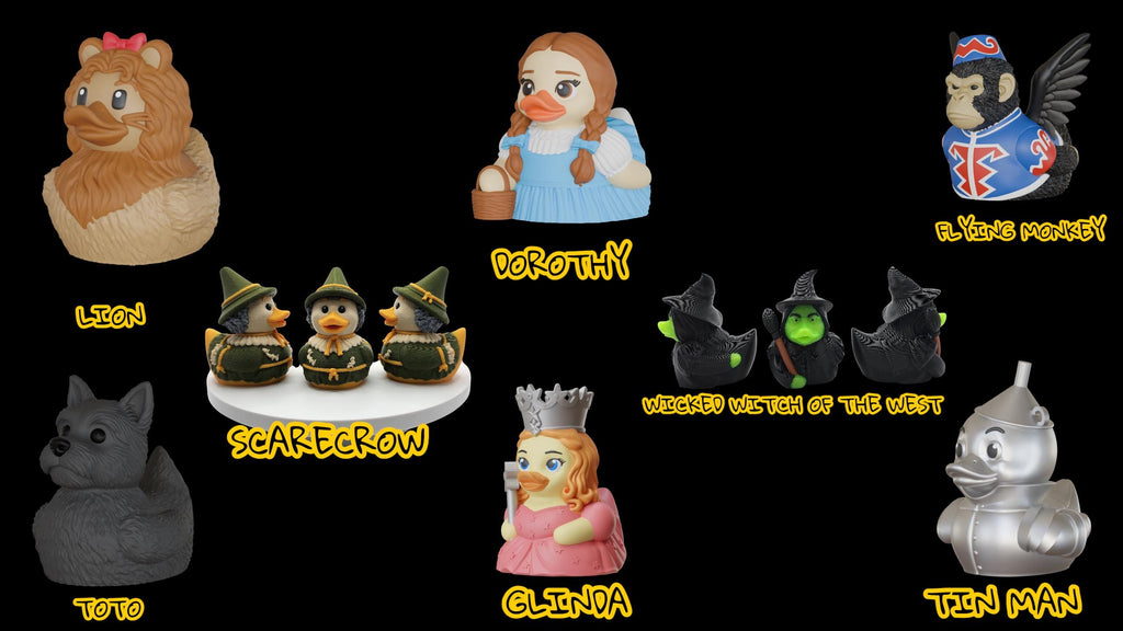 Scare Crow Inspired Duck Bath Toy Shelf Decoration Desk Display Item Collection Movie Character Figurine Set Fantasy Gift Emerald City