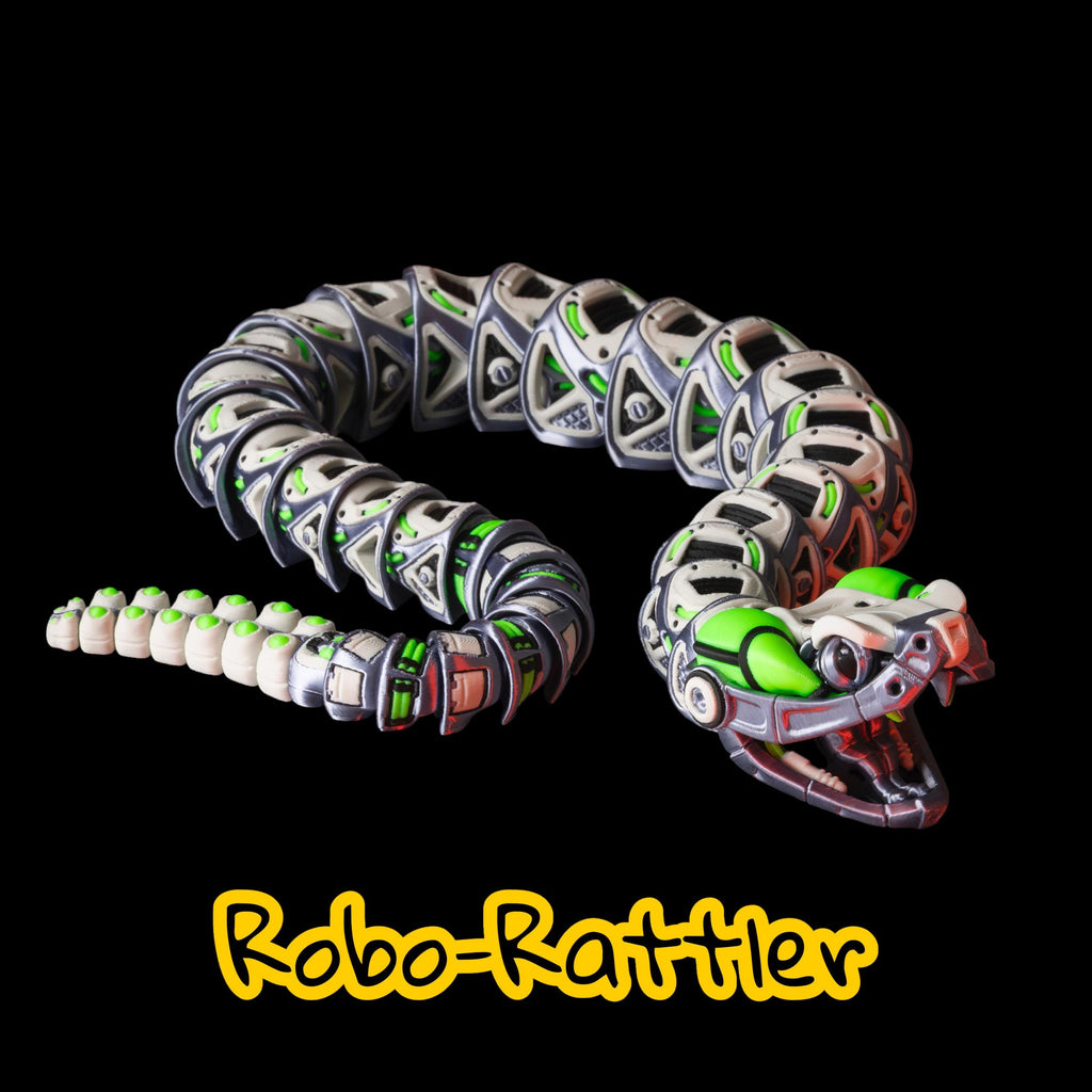 Articulated Robo-Rattler Snake Figure Desk Toy Model Realistic Reptile Display Piece Office Decoration Bendable Design Item Fidget Stress
